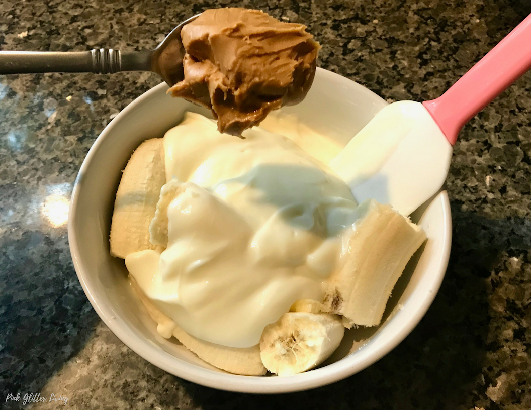 bananas, yogurt and peanut butter
