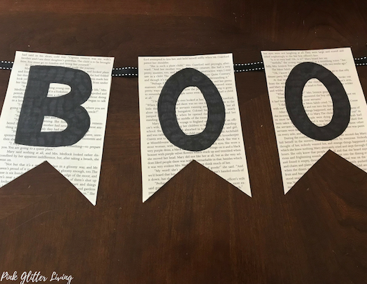 Halloween book page bunting craft